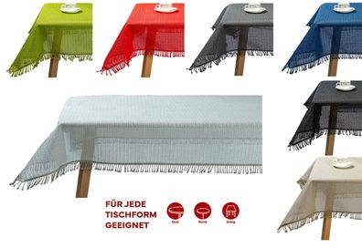 Gartentischdecke mit Fransen Weichschaum PVC