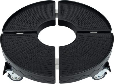 Schwarz Pflanzenroller Ø 39-52 mm Einstellbar, Rollendes Tablett