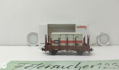 Märklin H0 00759-22 Rungenwagen mit Container / DB Container / Wg 22 aus Güterwagen