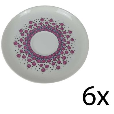 6er Set Untertasse für Kaffee 14,5 cm Friesland / Melitta Rom Röschendekor