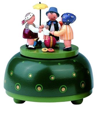 KWO - Spieldose, klein - Kinderreigen, Holzkunst, 12cm