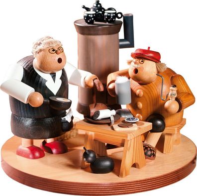 KWO Holzfiguren - Räuchermann Bauernstube, 3teilig, Holzkunst, 22cm
