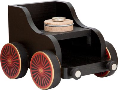 KWO Holz Zugfiguren - Eisenbahnwagen, schwarz, Holzkunst, 12cm