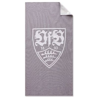 Strandtuch VfB Stuttgart Sommerpause 90x180 – Fan Handtuch grau mit Logo