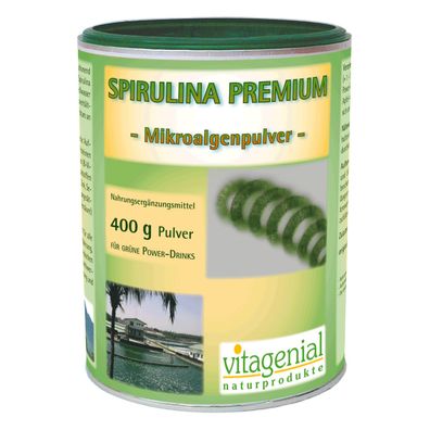 Spirulina Premium Mikroalgenpulver, 500 g - Biogenial