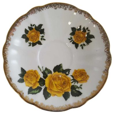 Untertasse für Kaffee Oscar Schaller Rheinpfalz Rosendekor D 13,7 cm