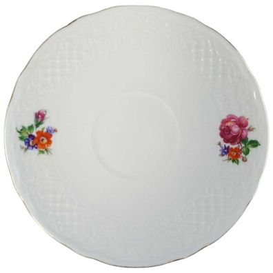 Untertasse für Kaffee Schumann/Arzberg Form Dresden bunte Blume D 14,5 cm