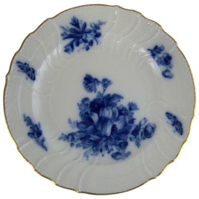 Suppenteller KPM Berlin Neuosier Blaue Blumen mit Goldrand 24,3 cm