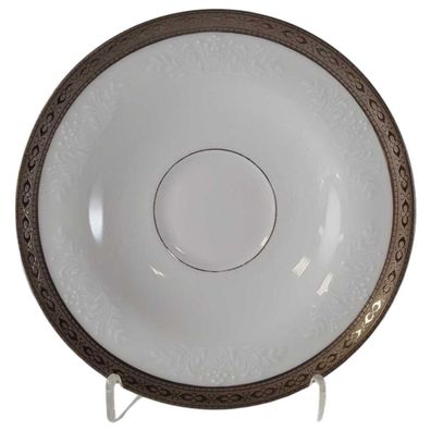 Untertasse 15,1 cm Zeh Scherzer Reliefdekor Platinrand