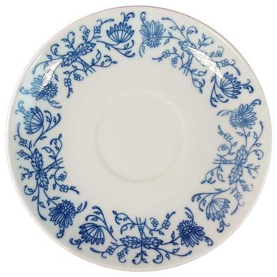 Untertasse für Suppe D 16,7 cm Porzellan GKC Bavaria Zwiebelmuster Blau gebraucht-akz