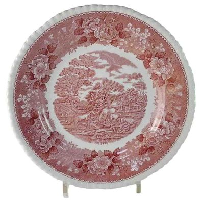 Suppenteller Adams English Scenic Rot D 26 cm H 3,5 cm gebraucht - sehr gut