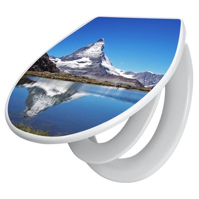 banjado® WC-Sitz Duroplast weiß mit Motiv Matterhorn [TDWK 10411]
