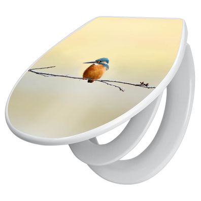 banjado® WC-Sitz Duroplast weiß mit Motiv Pause [TDWK 10457]
