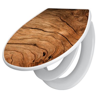 banjado® WC-Sitz Duroplast weiß mit Motiv Trockenes Holz [TDWK 10787]