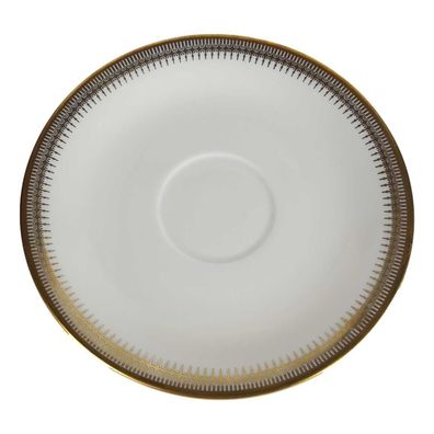 Untertasse 14,9 cm Seltmann Vohenstrauß Unbestimmten Formen elfenbein Goldrand