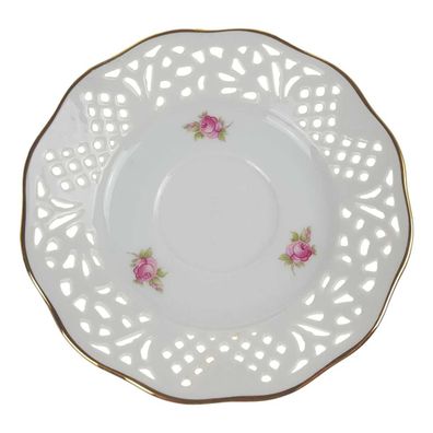 Untertasse 14,3 cm Schumann/Arzberg rosa Dekor Goldrand
