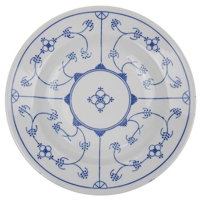 Suppenteller D 22 cm H 3,8 Porzellan Jaeger & Co Indisch Blau Strohblume gebraucht-gu