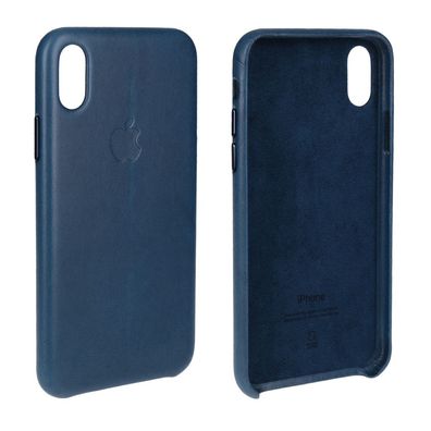 Apple iPhone XS Max Leder Hülle mitternachtsblau
