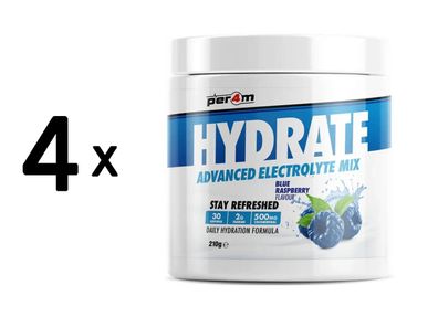 4 x Per4m Hydrate Advanced Electrolyte Mix (210g) Blue Raspberry