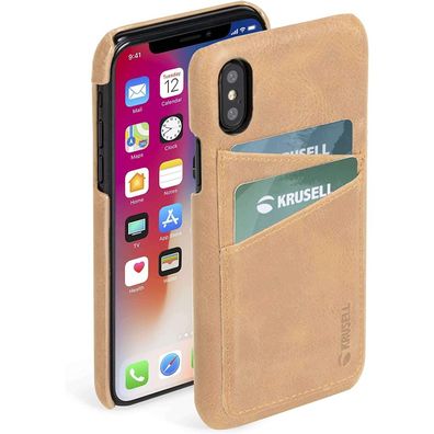 Krusell Sunne 2 Card Cover iPhone XS Max Beige