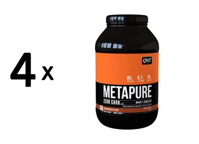 4 x QNT Metapure Zero Carb Whey Isolate (908g) Belgian Chocolate