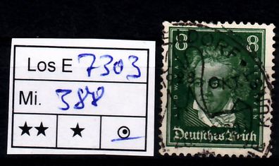 Los HB7303: Deutsches Reich Mi. 388, gest