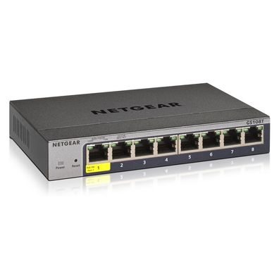 Netgear GS108Tv3 Managed L2 Gigabit Ethernet (10/100/1000) Grau