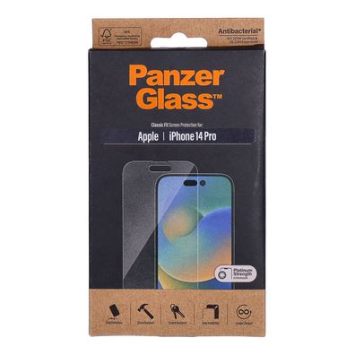 PanzerGlass Anti-Bacterial Screen Protector iPhone 14 Pro Classic Fit