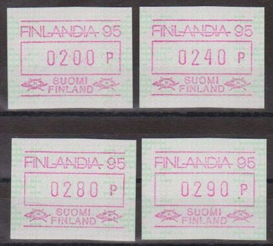 Finnland 1994 postfrisch Satz ATM 21 Finlandia ´95 Helsinki
