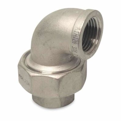 Edelstahl Winkelverschraubung 90° 1 1/2" IG konisch Gewindefitting