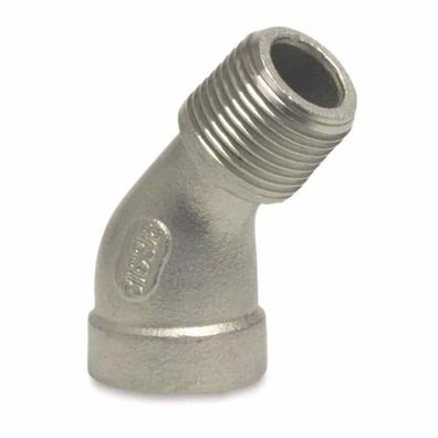 Edelstahl Winkel 45° Gewindefitting 1 1/4 Zoll IG x AG aus V4A 316