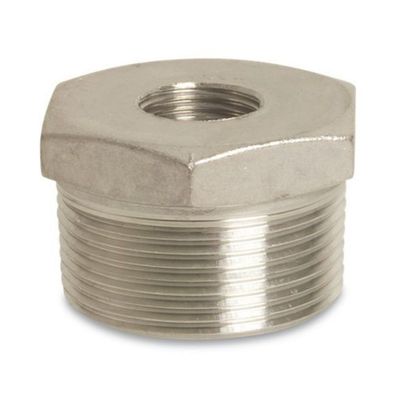 Edelstahl Reduzierstück Gewindefitting 2" AG x 1" IG V4A PN10