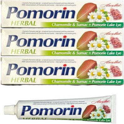 3x 100 ml Zahnpasta Pomorin HERBAL Kräuter Kamillen
