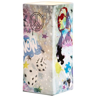 Gilde Tischleuchte, "Street Art", Graffitimotiv, Porzellan, mehrfarbig, VE 1, L