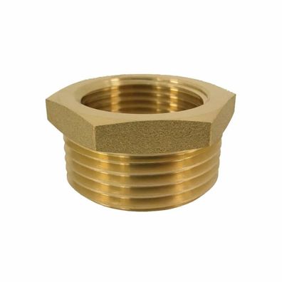 Messing Reduzierstück Gewindefitting 1 1/2" AG x 1/2" IG CW617N