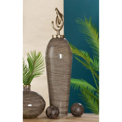 Gilde Dekoobjekt, "Stripes", Metall, braun, VE 1, H. 66 cm, D. 15 cm 50524 4063387