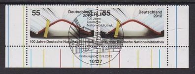 BRD 2012 gestempelt ESST Eck-Rand Paar unten MiNr. 2956 Dt. Nationalbibliothek