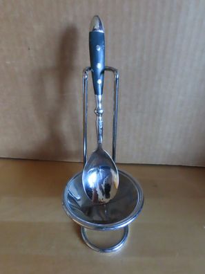 Löffelablage Löffelhalter Metall mit Metallschale ca. 10 cm Ø