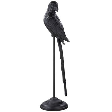 Gilde Figur, Vogel, "Parrot", Aluminium, schwarz, VE 1, H. 85 cm, D. 21 cm 69003