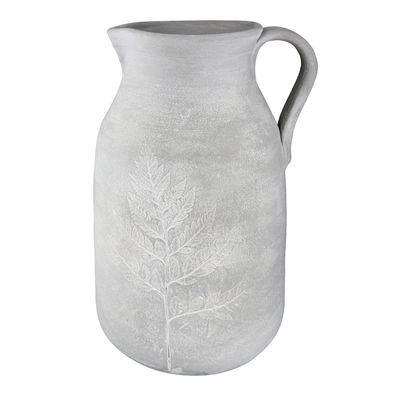 GILDE Vase, "Farn", Farnmotiv, Keramik, grau, , H. 31 cm, D. 16 cm 32708