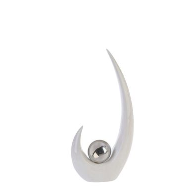 GILDE Skulptur, "Move", Keramik, weiß, , L. 7 cm, B. 17 cm, H. 36,5 cm 96888 / /bve