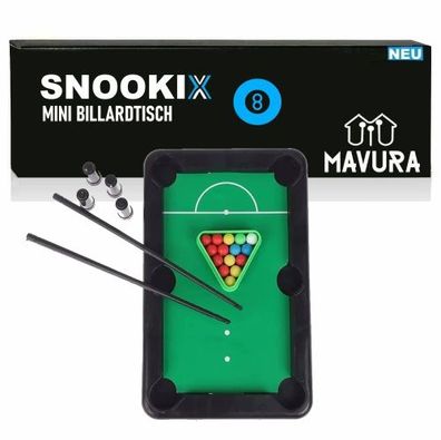 Snookix Billardtisch Mini Pool Billardtisch Snooker Spiel mit Queues und Bällen