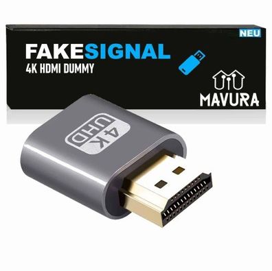 Fakesignal HDMI Dummy Plug 4K UHD Virtueller Monitor Emulator Display