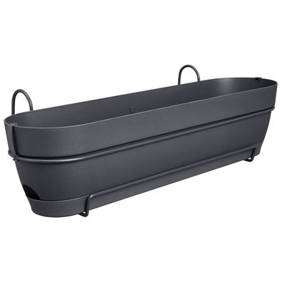 elho® Vibia campana Pflanzkasten Anthrazit 70 cm mit Halter allin1 - Kunststoff