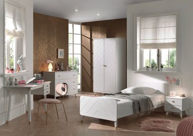 Set BILY Einzelbett mit Nachtkonsole, Schreibtisch und Konsole MDF Weiß