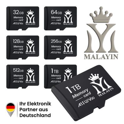 Malayin Micro-SD Speicherkarte 32 64 128 256 GB 4K UHS-I U3 High Speed 100 MB/s