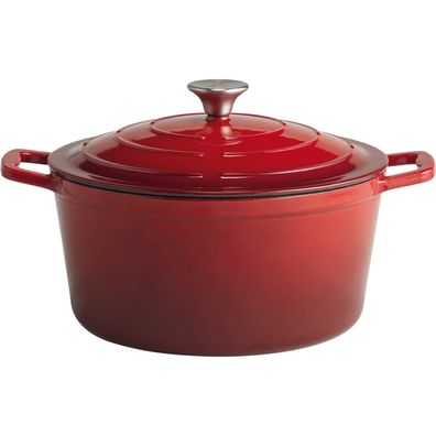 APS 5 Stars Kochtopf mit Deckel, Höhe: 130 mm, ø: 280 mm rot/creamy