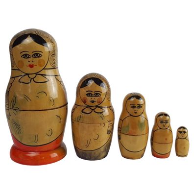 Russische Matroschka Babuschka Holzpuppe 5 Puppen H 14 cm Geschenk Souvenir