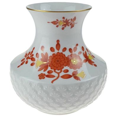 Hutschenreuther Falkenberg orange Blumendekor Blumenvase H 15,3 cm