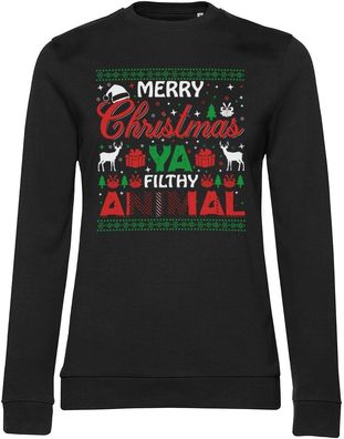 Hybris Damen Merry Christmas Ya Filthy Animal Girly Sweatshirt SH-53-16088-H71-1